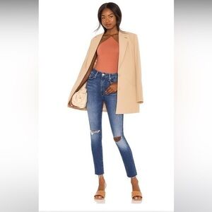 Mother High waisted looker, ankle fray jeans